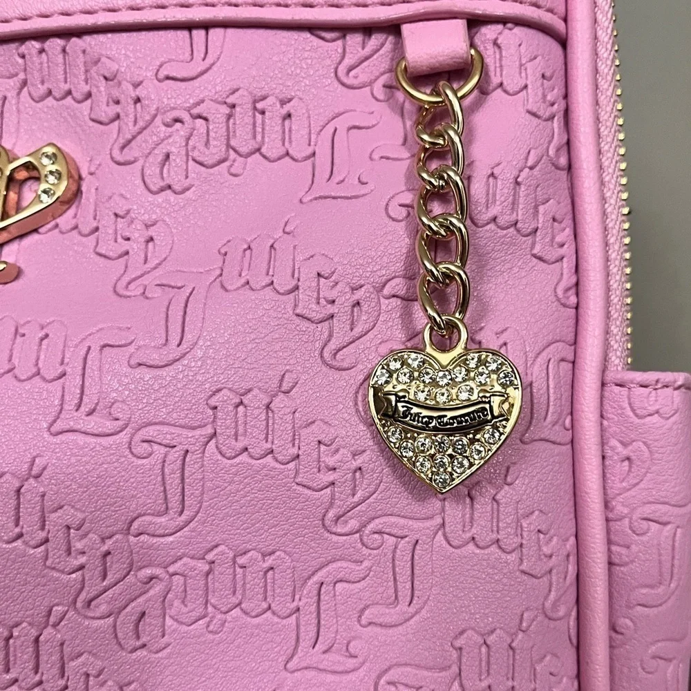 Juicy Couture Heartless Backpack Fondant Pink Faux Leather Y2K NWT